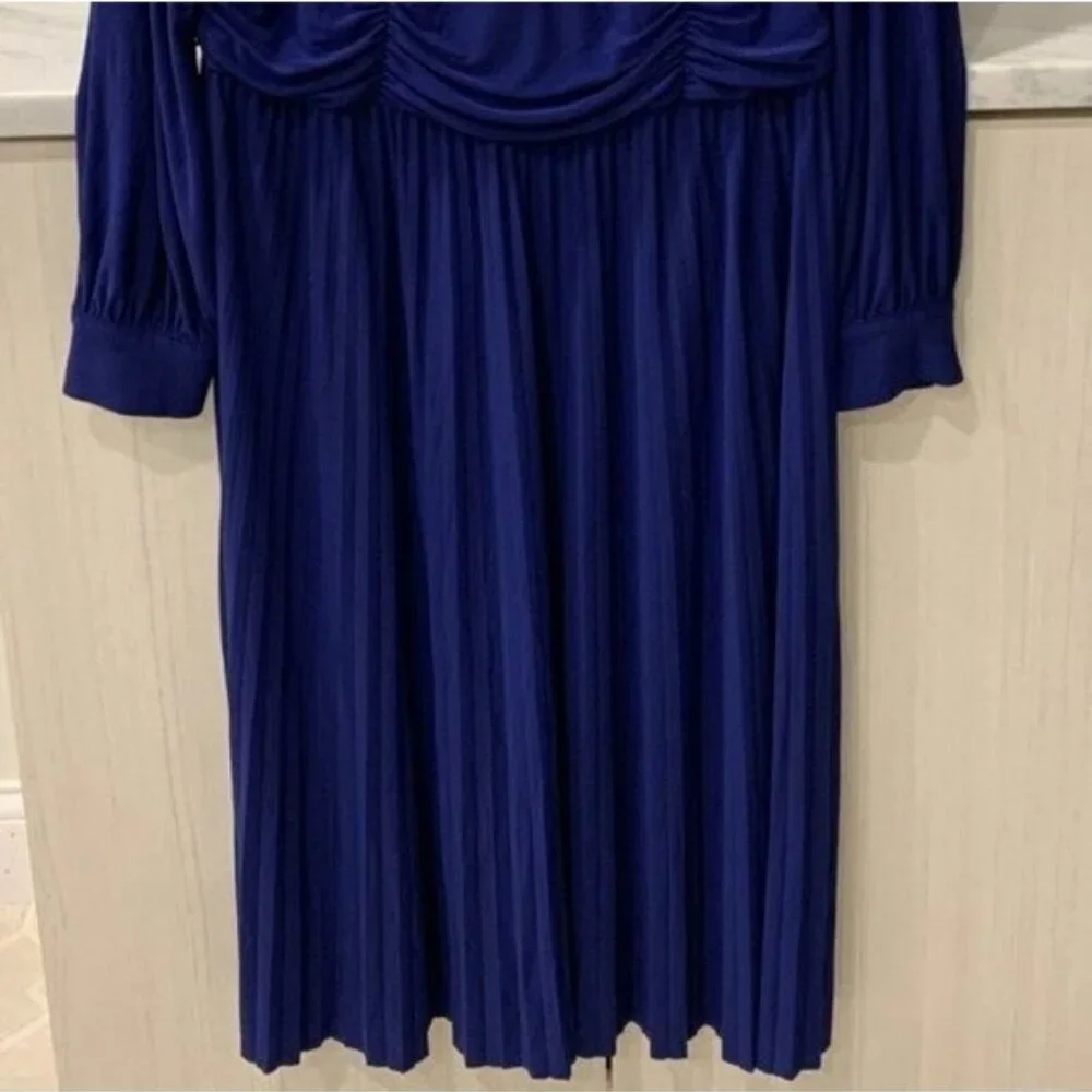 NWOT Jessica Howard Accordion Pleat Royal Blue Dress